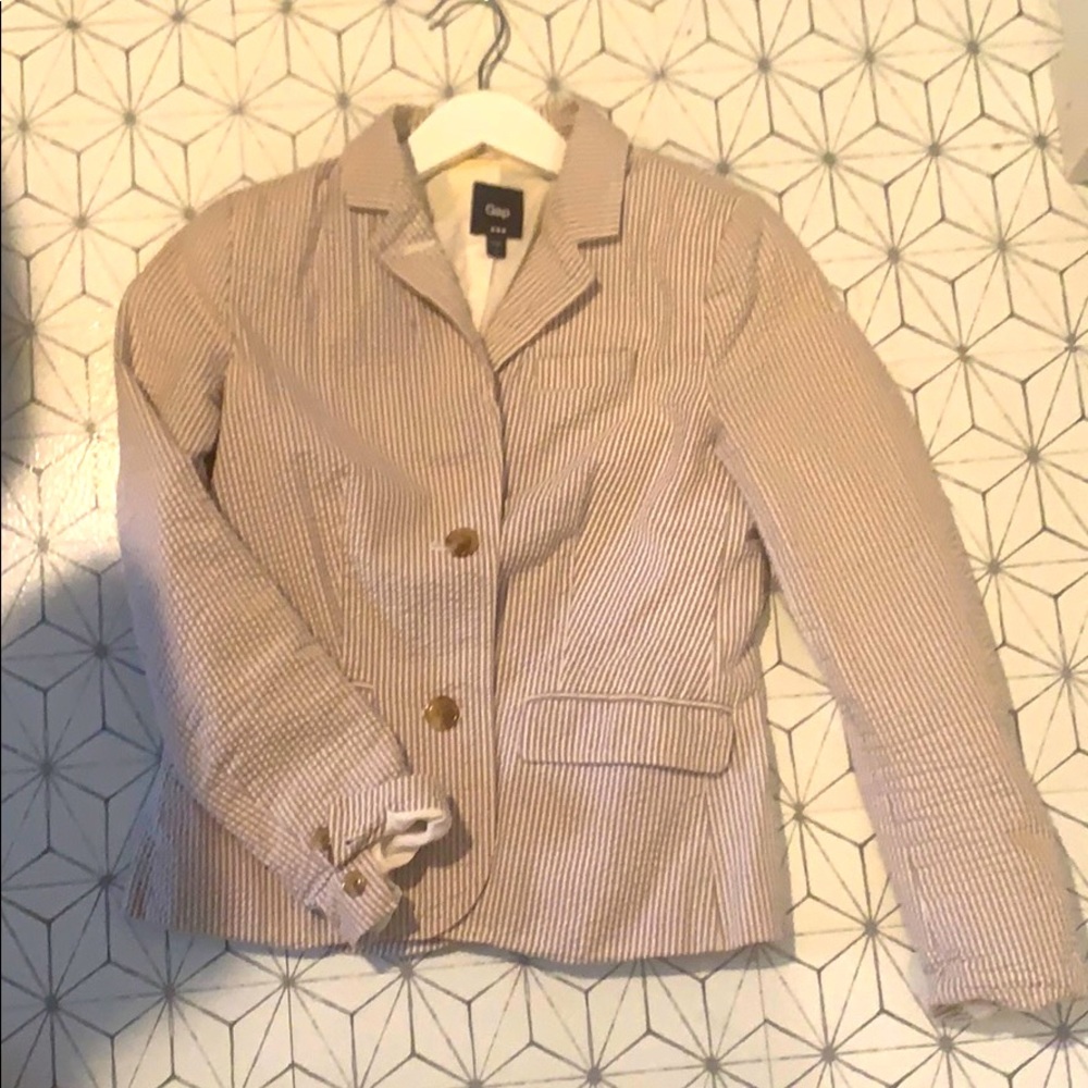 Gap pinstripe linen blazer